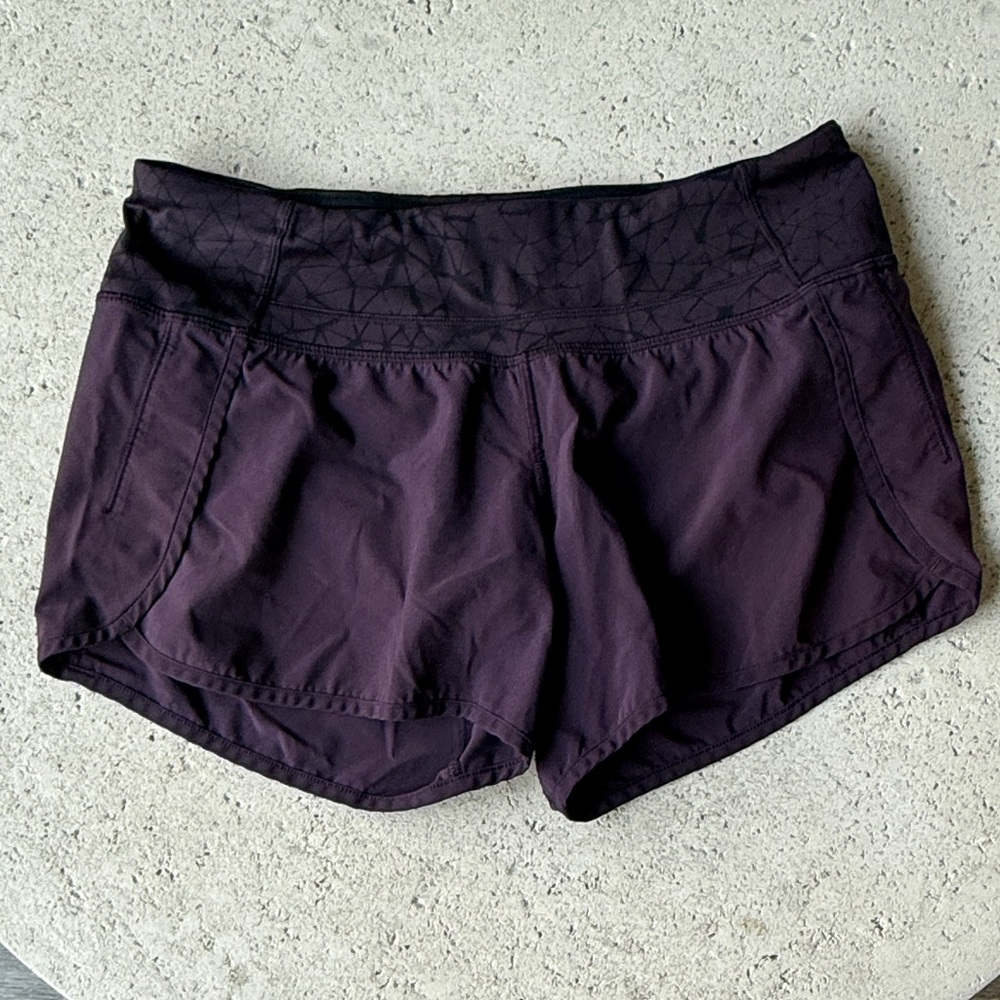 Purple  Lululemon speed up short 4 inch size 6
